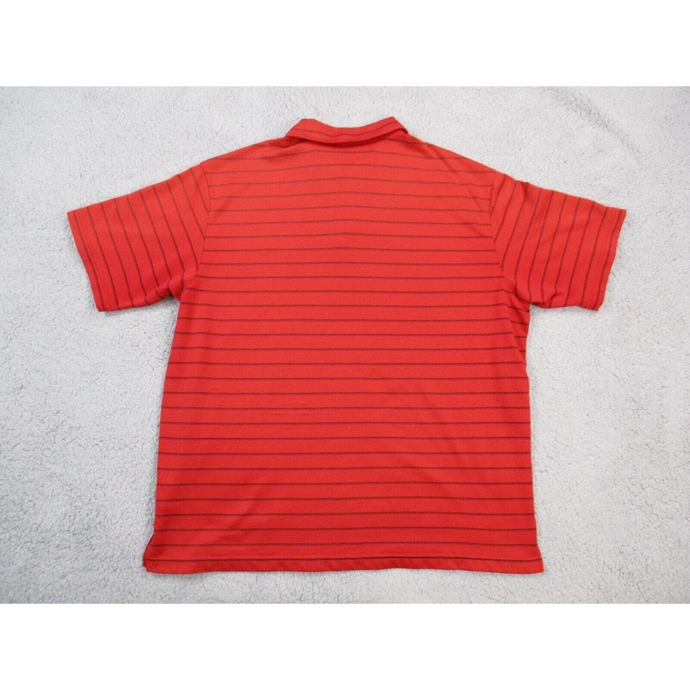Nike Polo Shirt Mens XL Red Striped Short‎ Sleeve Performance Activewear Golf - Picture 2 of 12
